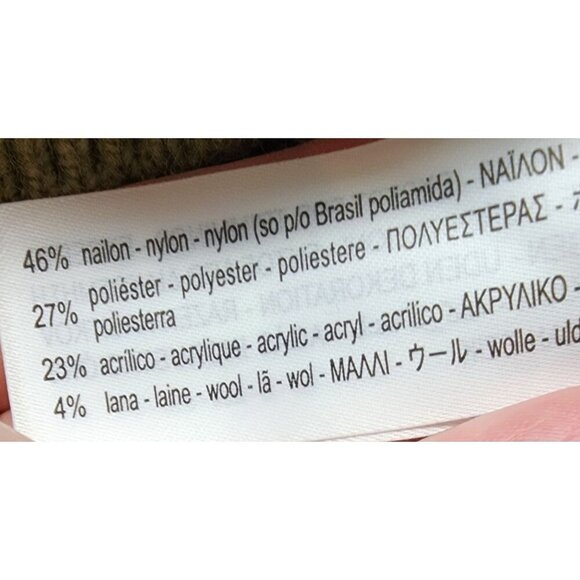 Zara Beaded Olive Green Cropped Turtleneck Sweater With Diamond Knit Design & Pe - Picture 10 of 10